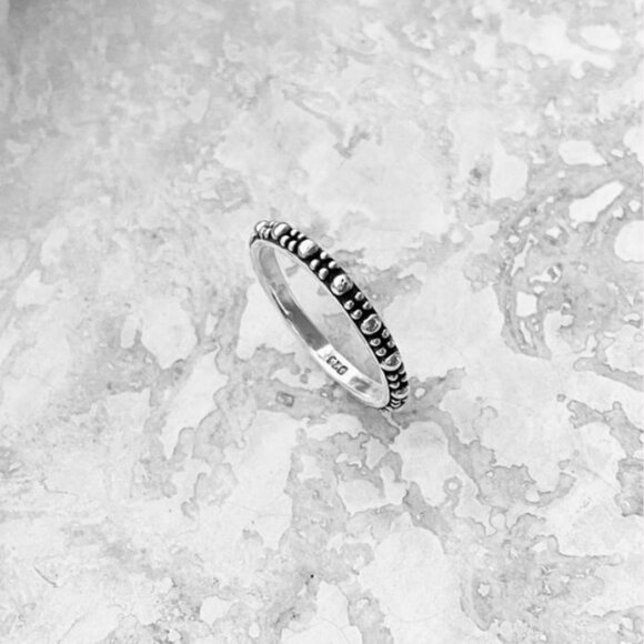 STERLING SILVER .925 Bali Design Bead Ring - Picture 4 of 5